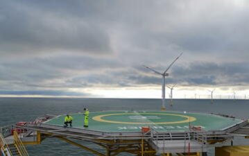 Inspection of a helideck and a winching area of an offshore wind farm